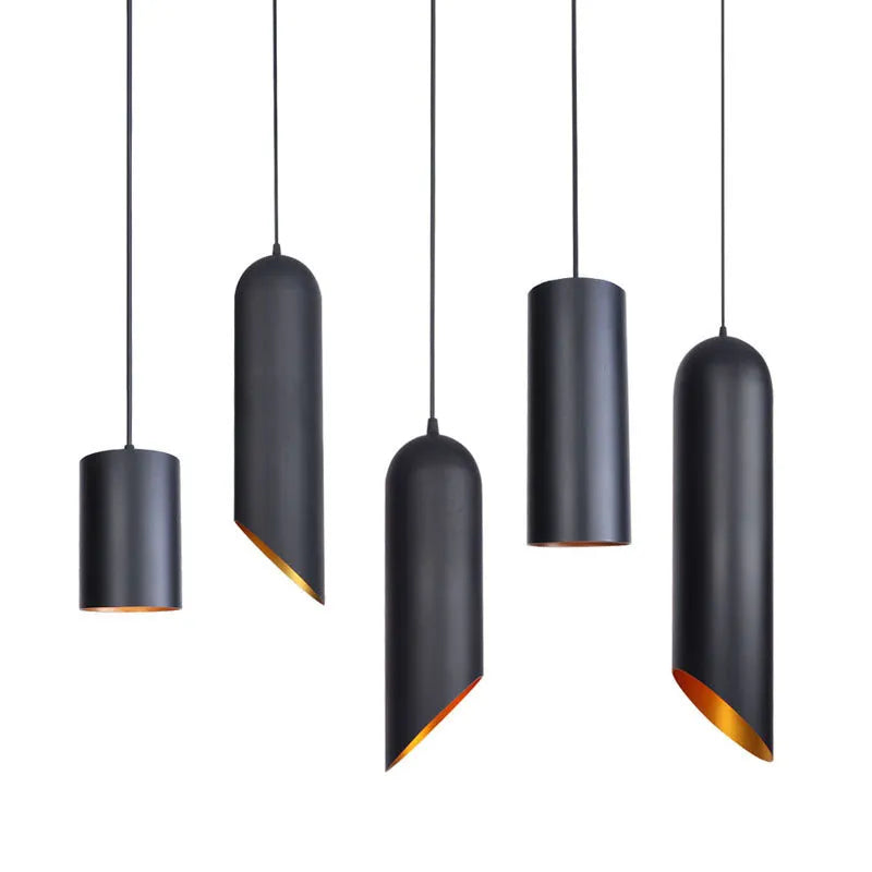 A simple retro-style iron art chandelier in matte black finish, shown mounted on a ceiling.