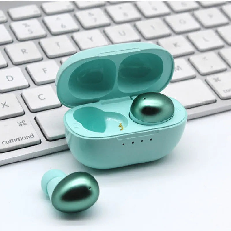 Wireless Bluetooth earbud headset stereo bilateral earplug style Black colour