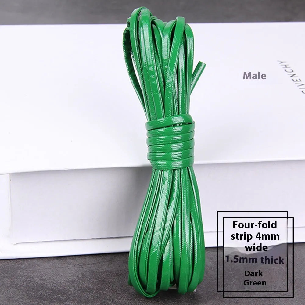 PU leather woven string cord in multiple colours showing different width options for crafting