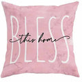 Spring cherry blossom letter cushion cover in short velvet, 45x45cm, single side, four colour options