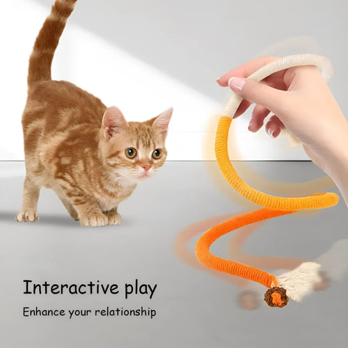 70cm cotton string bite rope cat toy in red with green, orange, or purple colours