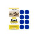 Box containing eight cockroach bait paste stations and eight adhesive backing strips.