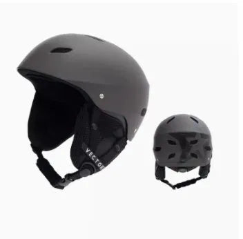 Men's protective ski helmet with ABS shell and EPS liner shown in blue and white heart design.
