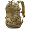 Camouflage nylon 20L backpack with curved shoulder straps and YKK zipper for outdoor commute and leisure