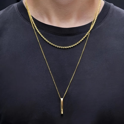 Crystal necklace for men with alloy silver pad finish in European American style