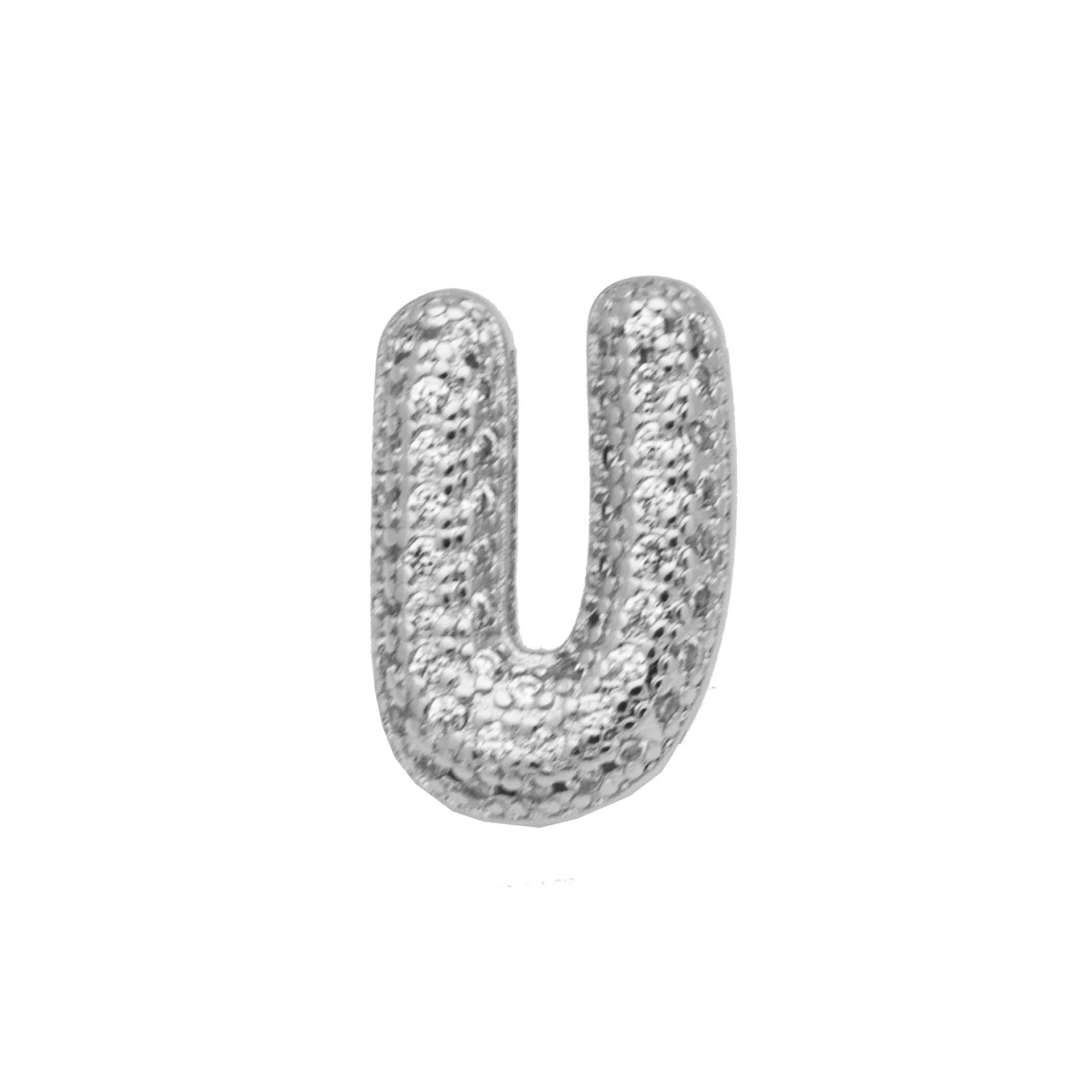 Copper letter bracelet with a single 'A' charm featuring micro inlaid zirconium detail on a gold-finished chain.