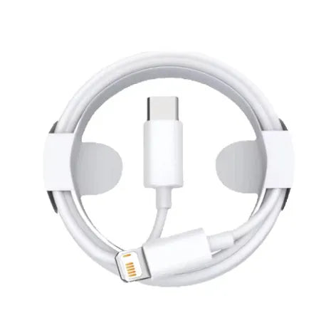 Fast charge mobile phone data cable with woven Lightning connector PD 20W 1 metre transparent
