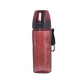 Blue portable sports water cup with a separate internal tea compartment and Chinese style design.