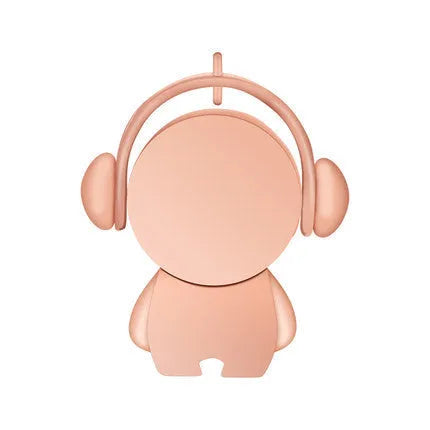 Personalised metal USB flash drive with musician cartoon design in silver or rose gold colour