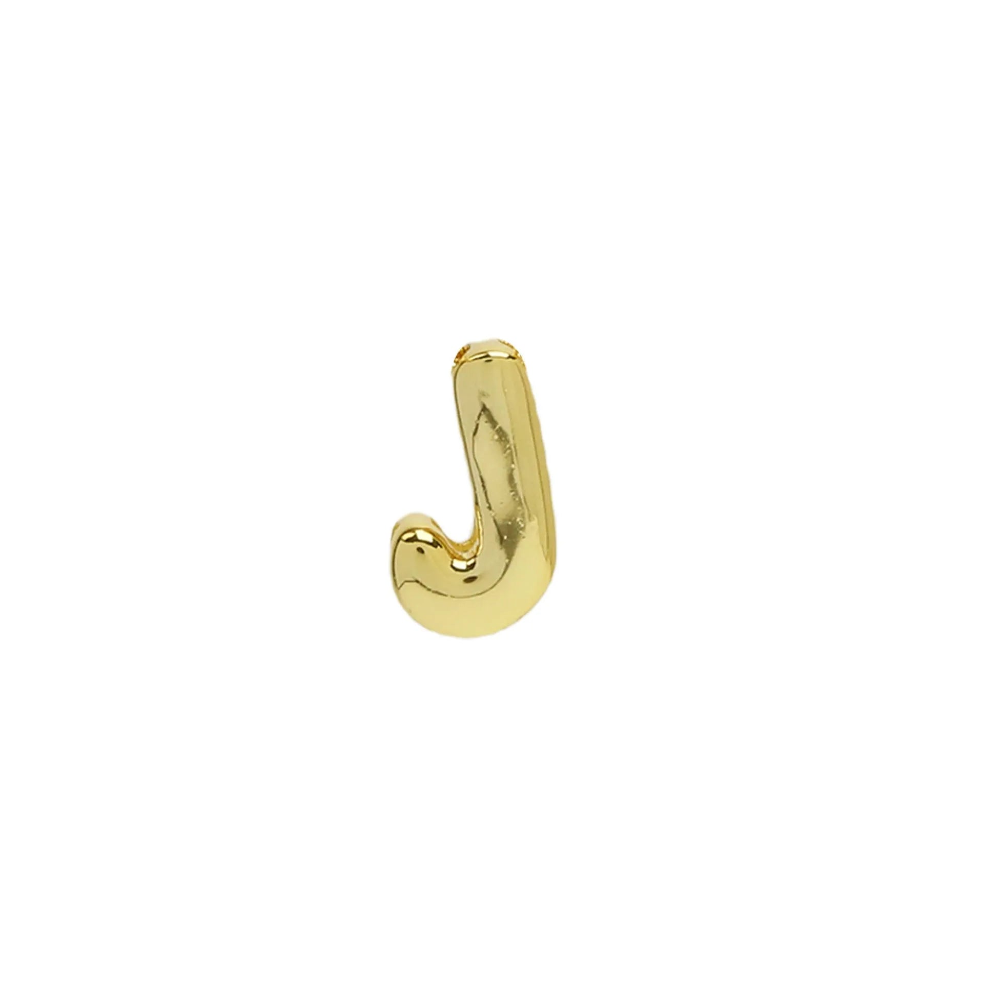 18k electroplated gold DIY letter name bracelet with smooth bubble surface on copper alloy