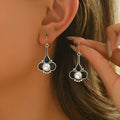 Retro fashion creative women's earrings silver electroplated alloy earrings for OL style