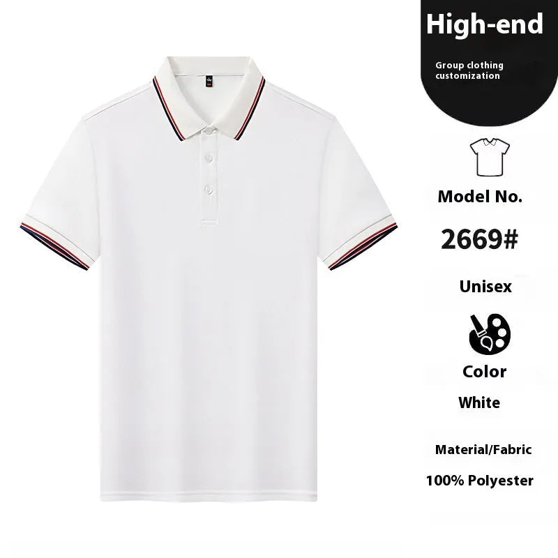 Men's short sleeve nylon polo shirt in multiple colours with straight cut design