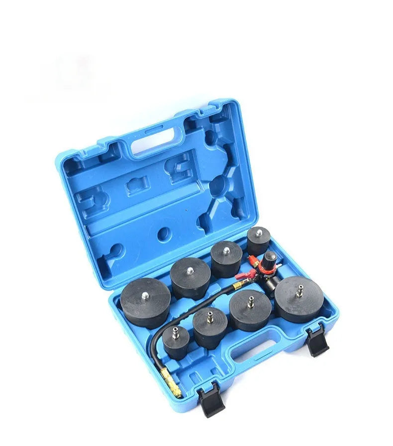 Nine-piece alloy steel turbo test instrument set with blow box for automotive turbocharging system diagnosis
