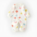 Cotton long climb baby onesie pyjamas in a cartoon print, suitable for newborns.