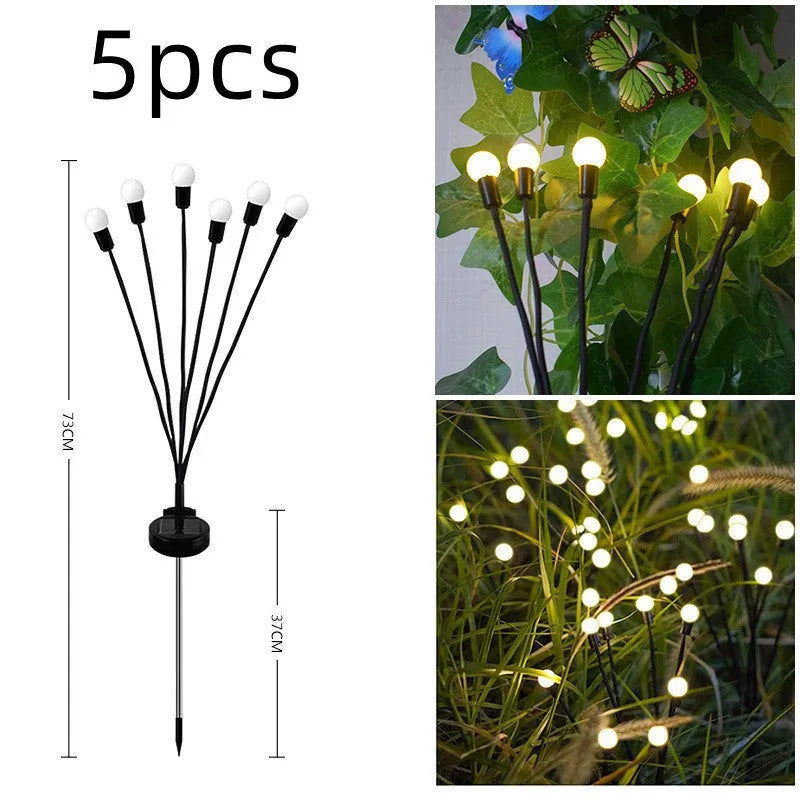 Solar-powered LED garden light with ground spike for soil installation in warm white or coloured lighting options