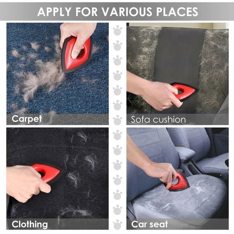 Pet hair remover silicone scraper for carpet sofa car detail in black colour