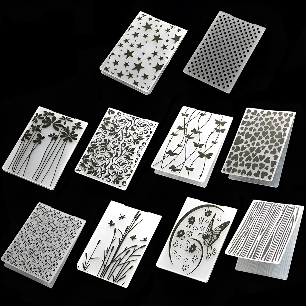 Plastic cake decorating mould set showing windmill, star, and flower patterns for sugar craft.