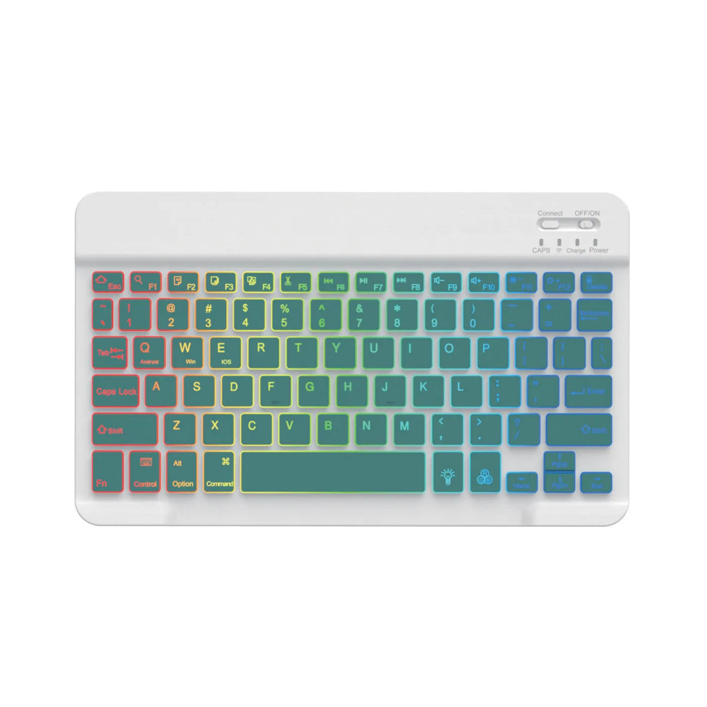 10-inch backlit Bluetooth wireless keyboard for tablets with colourful RGB lighting
