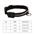 Black LED luminous dog collar with cartoon style on a dog's neck, alongside a separate hand rope.