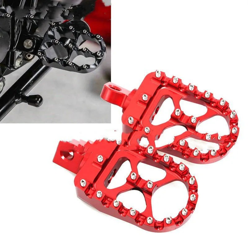 Aluminium modified screw anti-skid foot peg red 120x57.5mm for dirt bike