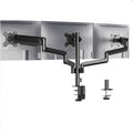 Black three-arm gas spring monitor mount for 13 to 27 inch computer screens