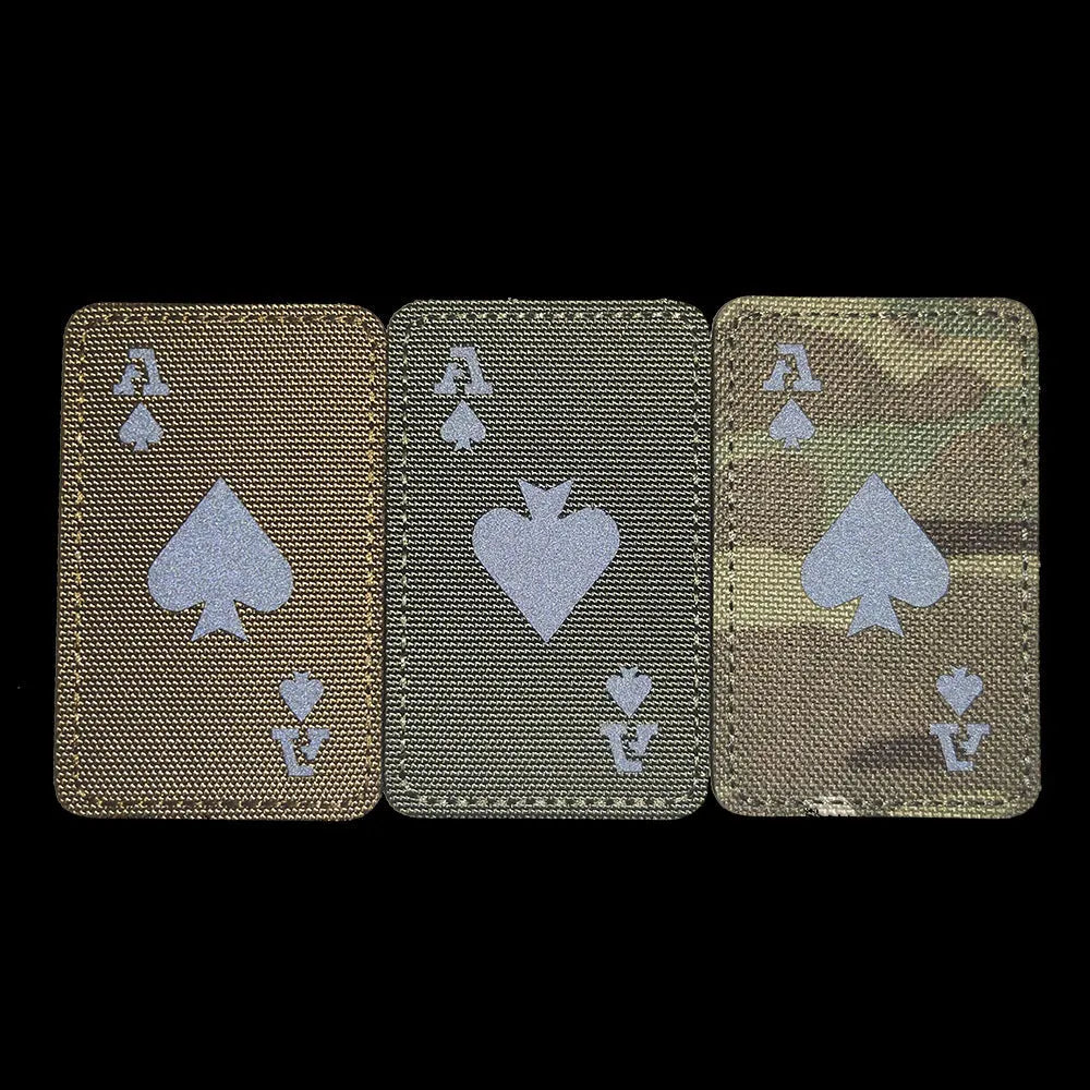Tactical Velcro armband patch with luminous spade camouflage embroidery on nylon, 8x5cm
