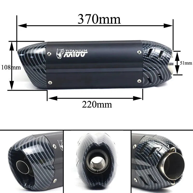 Motorcycle exhaust modification stainless steel component with hexagonal design