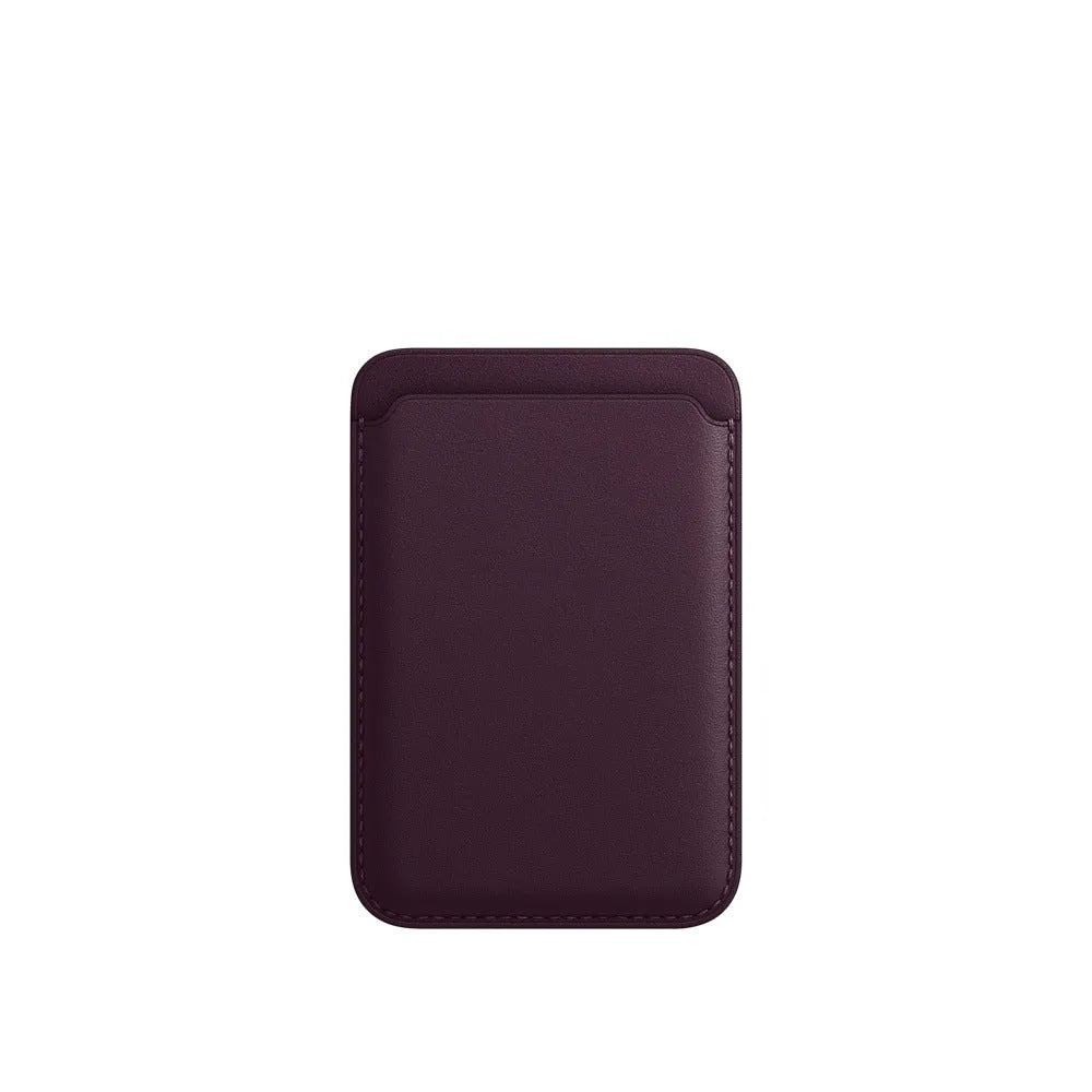 Black PU magnetic wallet case for iPhone with card holder on back