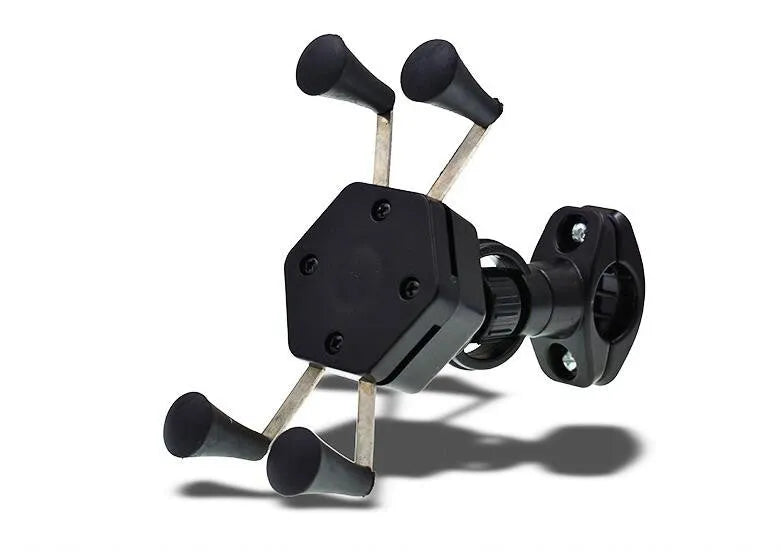 Motorcycle four-jaw aluminium alloy phone holder charger with ABS construction