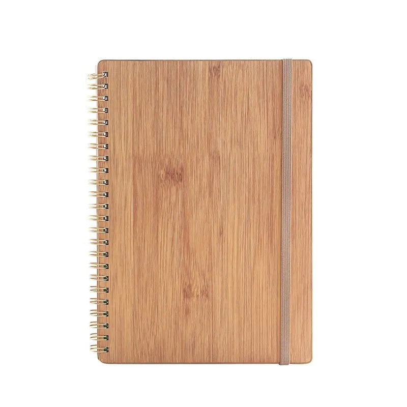 Erasable reusable coil notebook with rock stone paper, shown with a pen and cleaning cloth on a customisable cover.