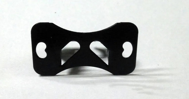 Black metal universal car camera holder bracket with adjustable angle, shown with mounting screws.