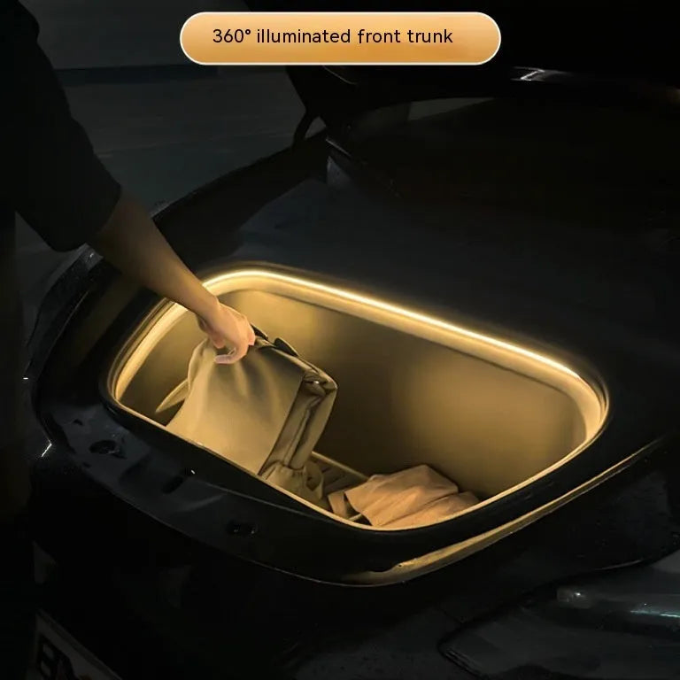 Tesla Model 3 Y front dashboard ambience light modification in soft silicone housing