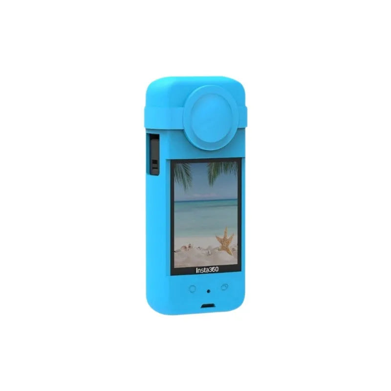 Insta360 ONE X3 silicone lens protective case in black blue and red 4.9x2.5x11.6 cm