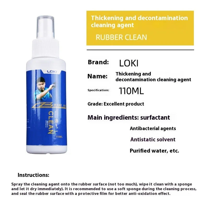 110ml table tennis blade covering rubber cleaning liquid with sponge applicator for ping pong bat maintenance