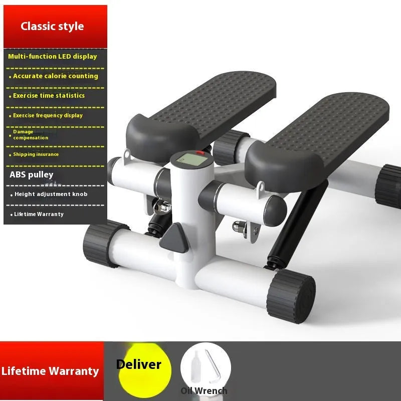 Hydraulic resistance installation-free exercise treadmill in black classic finish for home and gym use