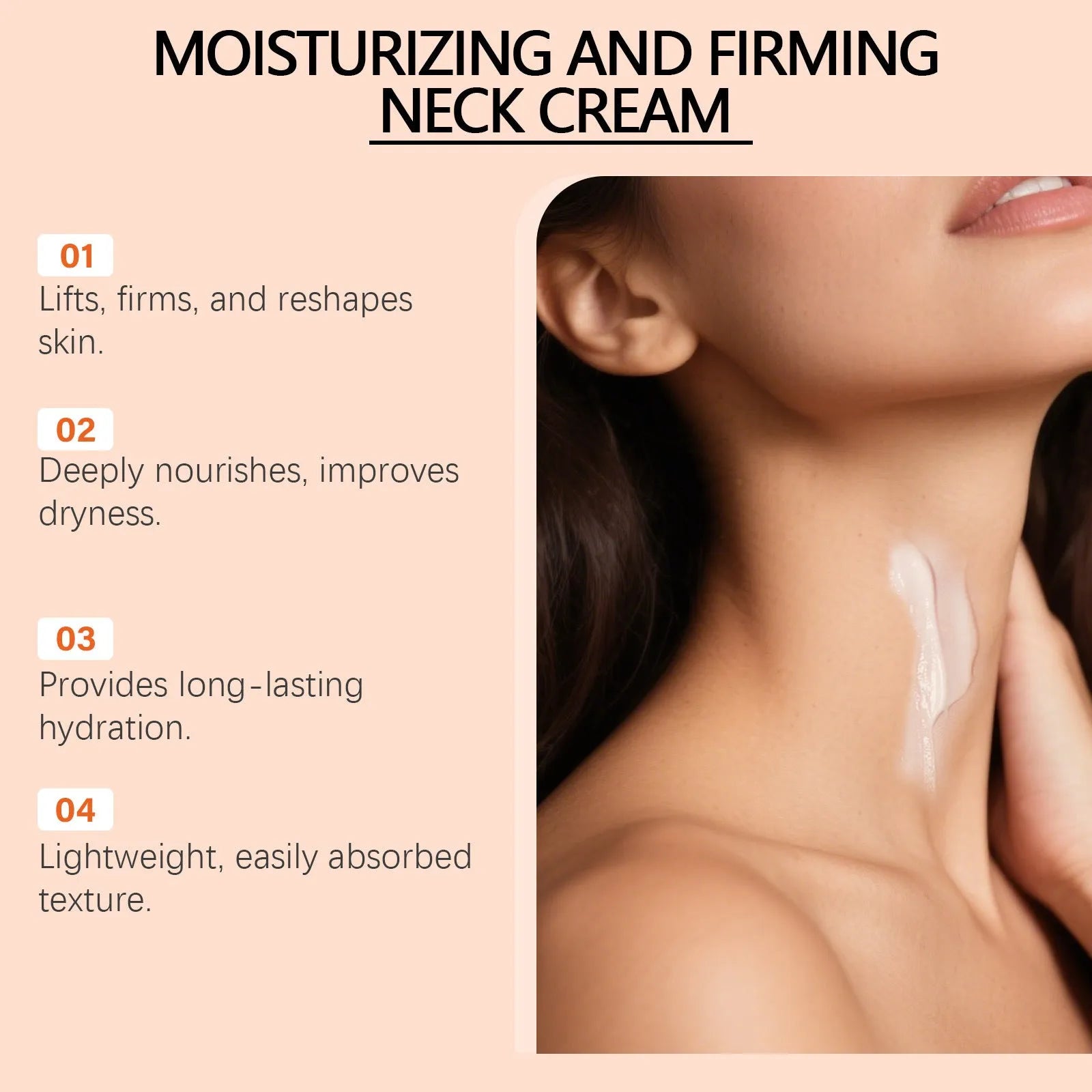 50g daily neck moisturising cream in 6.3cm square compact packaging