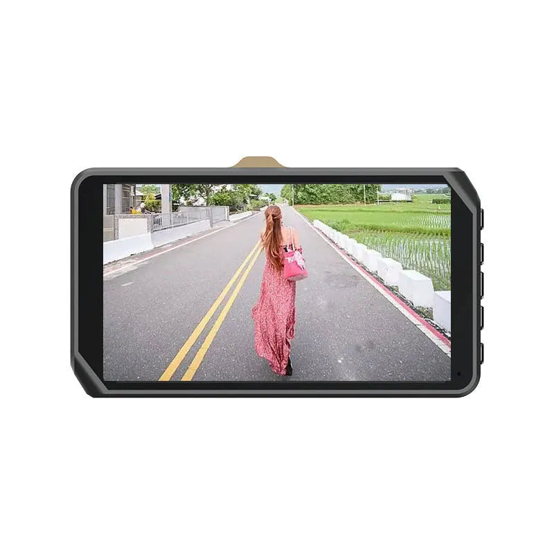 4-inch dual lens dashboard camera with touch screen for front and rear vehicle recording