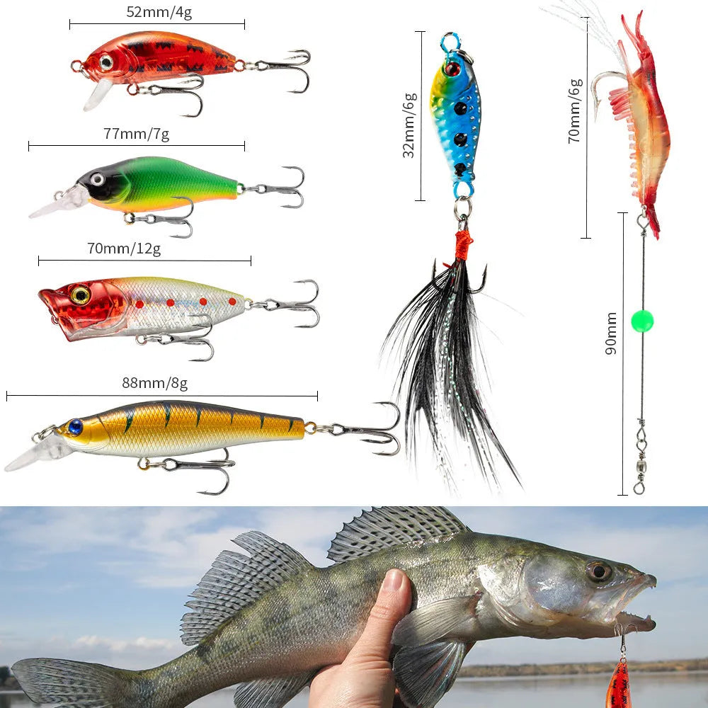 24 Christmas-themed metal fishing lures in minnow bog style with 01 colour finish