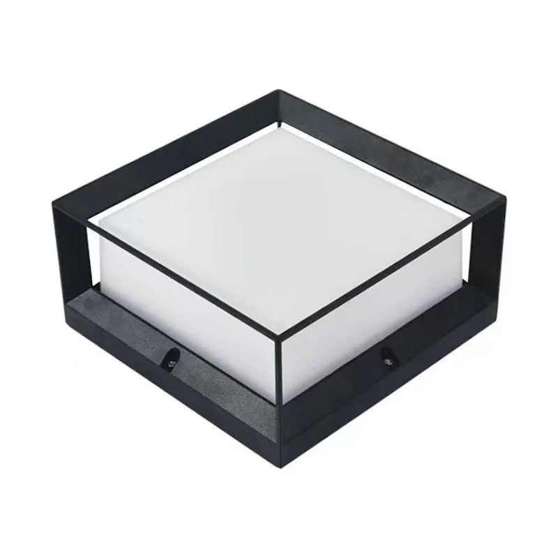 LED outdoor solar column light with aluminium housing on a brick gate pillar, IP54 waterproof for garden wall