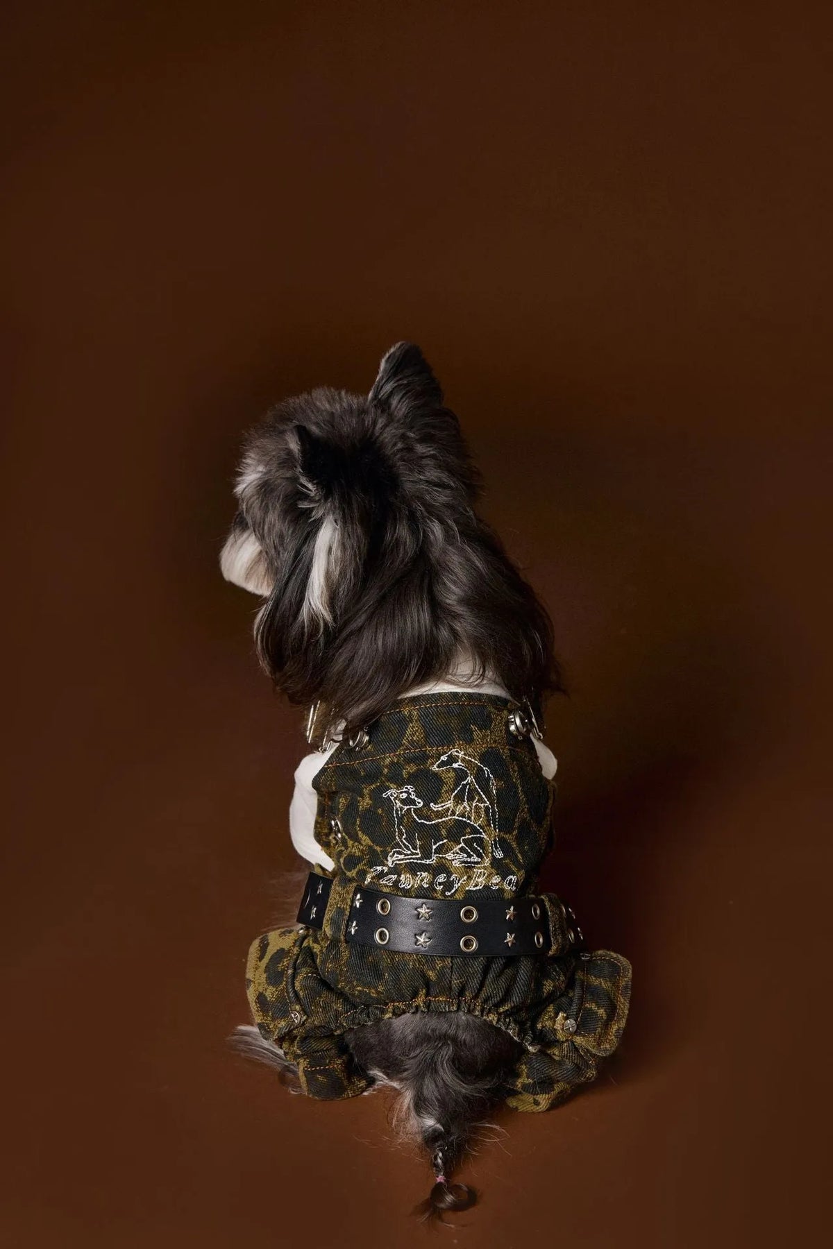 Dog clothes autumn leopard print overalls for pets, cotton material, casual style