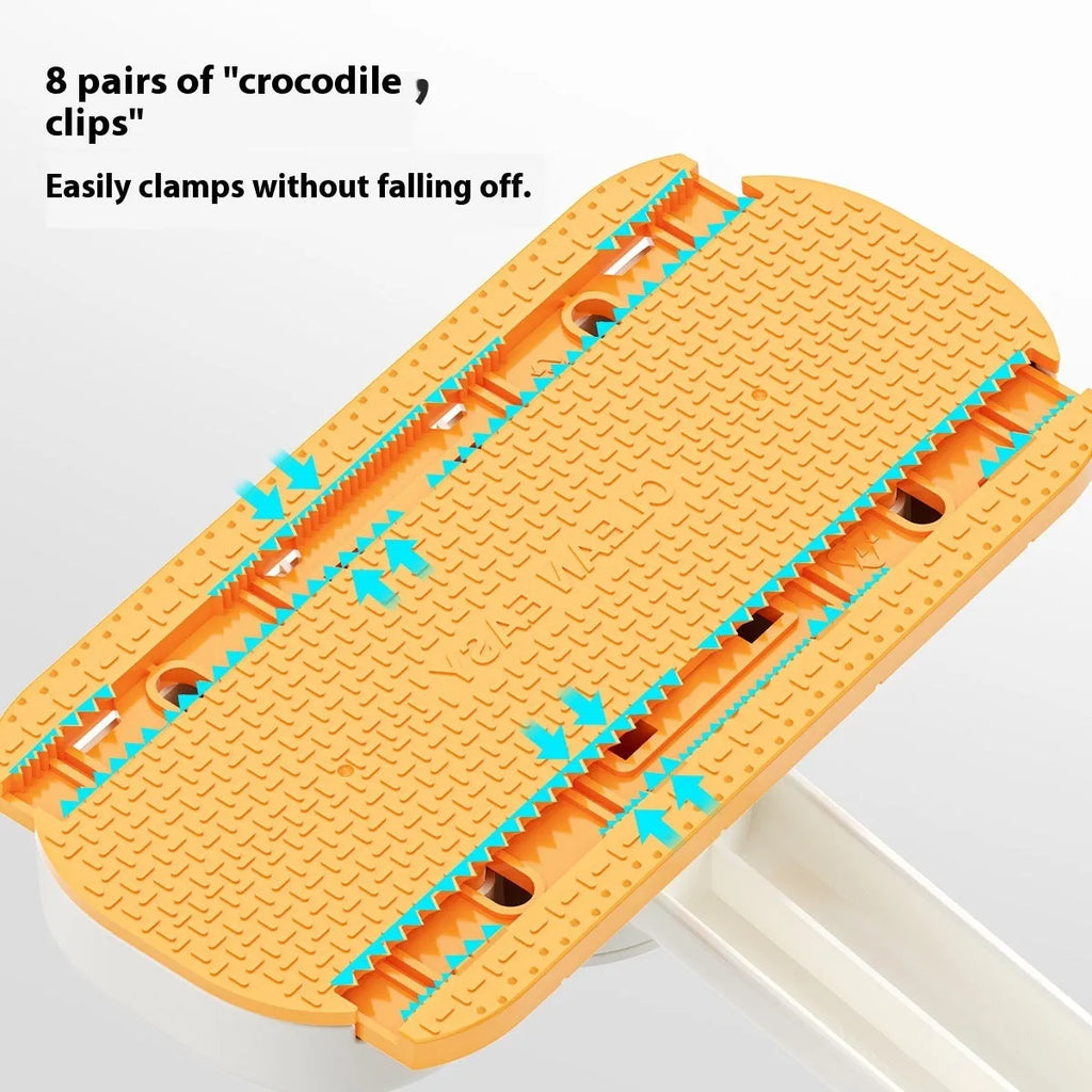 Rotatable washcloth mop can clip cloth in ABS material with 50 replacement cloths shown in gray colour