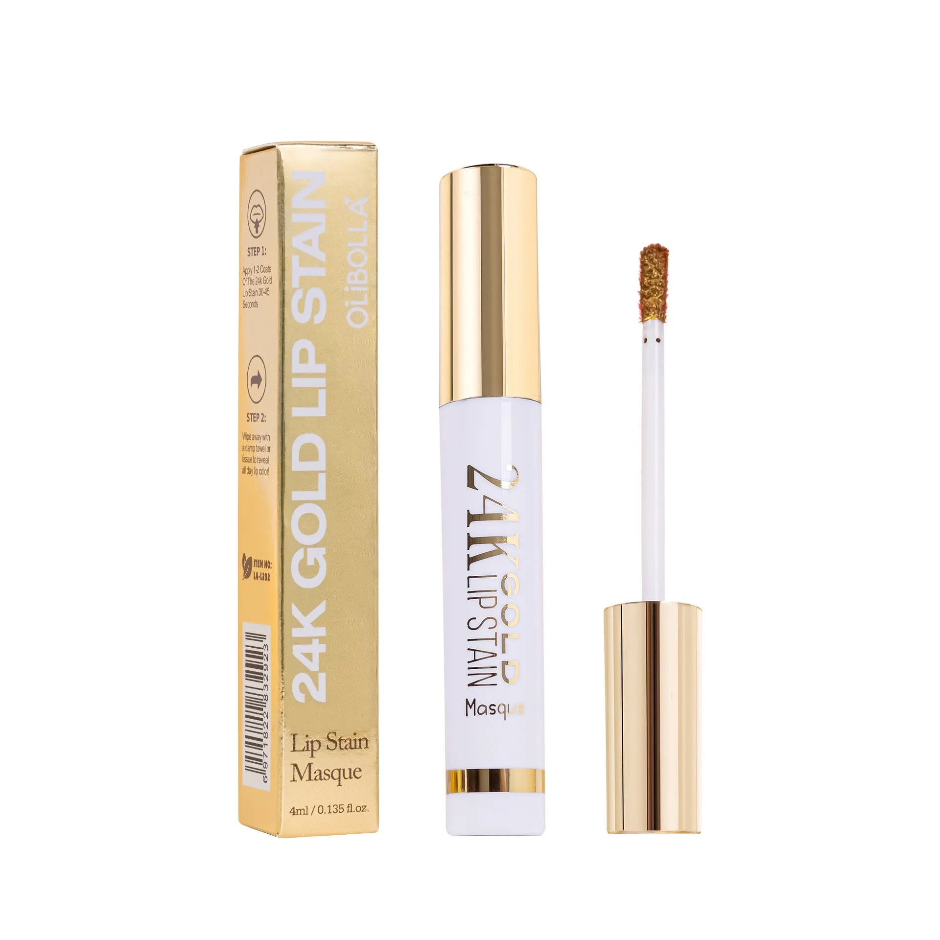24k gold waterproof lip balm with tear-and-pull applicator in four shades 01Adore 02Lovely 03Hayley 04Whimsical