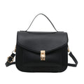Retro style horizontal square messenger bag in PU leather with crossbody strap