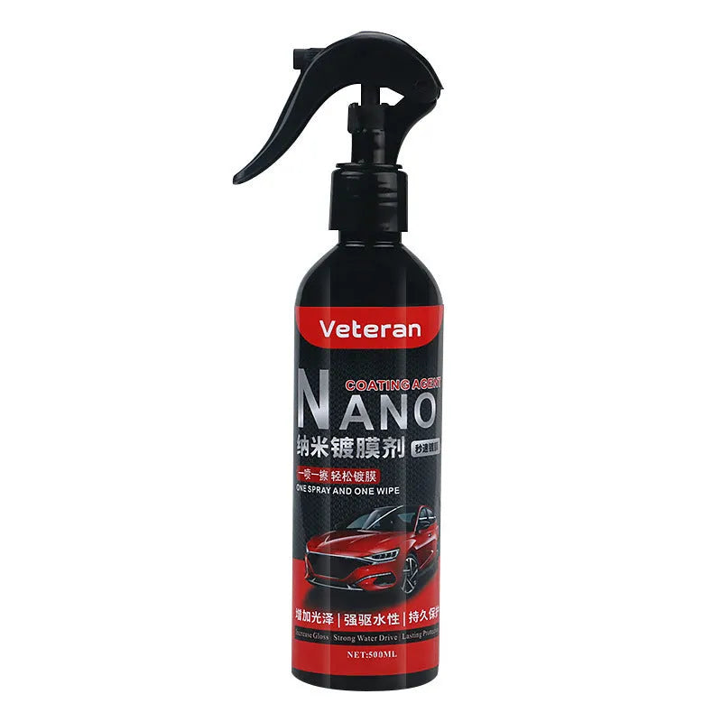 Bottle of automotive coating agent spray for car paint protection and polishing