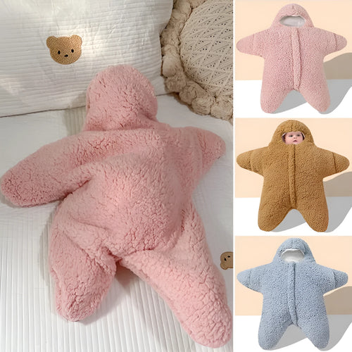 Cashmere baby sleeping bag with cotton interlayer in pink, grey, blue, or khaki for winter outings