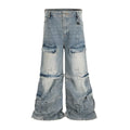 Black washed-out cotton overalls with detachable straps and multiple pockets on a hanger.