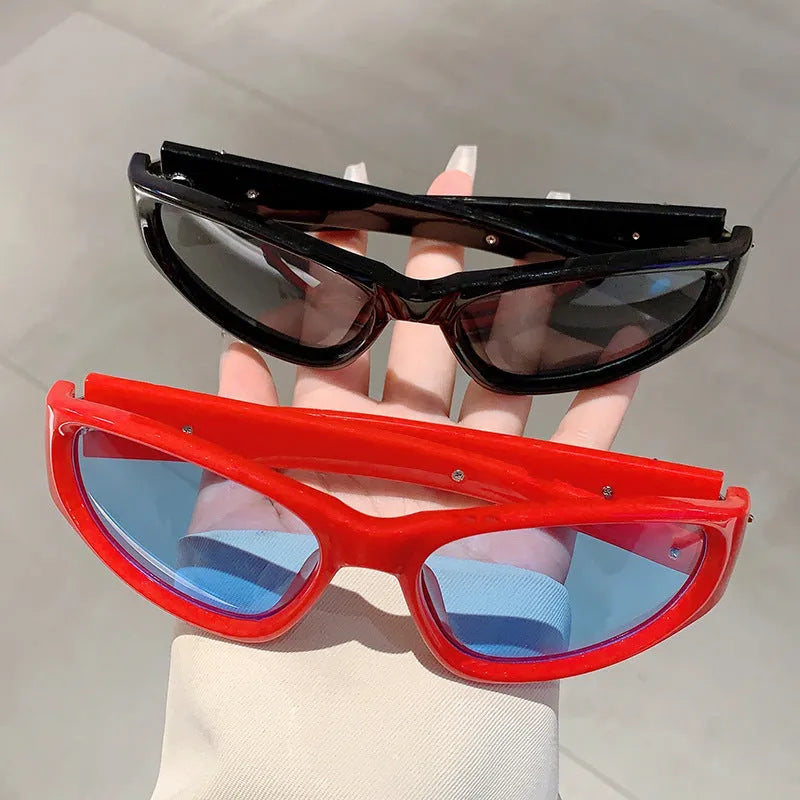 Outdoor sports sunglasses black frame gray PC lens category 3 windproof all-match casual style