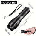 High power LED tactical flashlight black aluminium alloy zoomable 5-mode waterproof portable torch