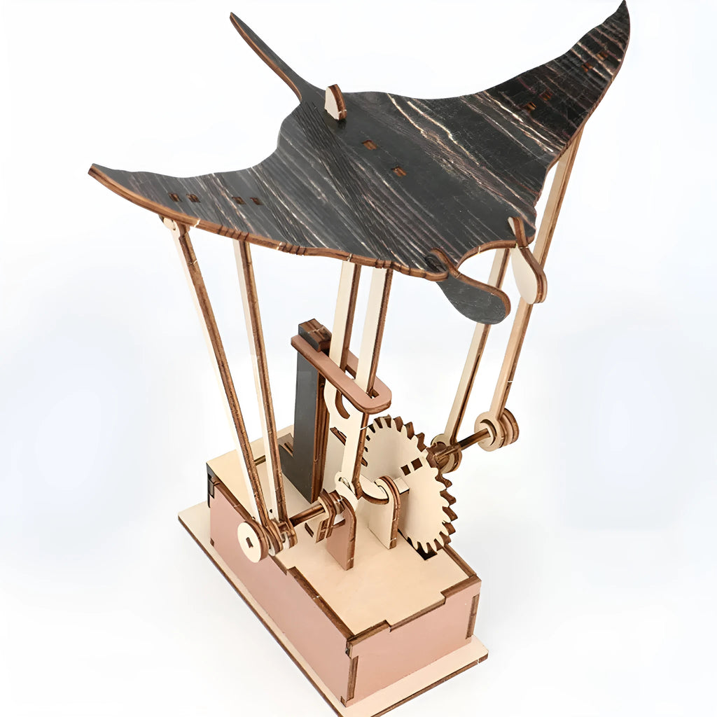 Handmade wooden flying manta ray carving ornament 26 by 20 cm Korean style