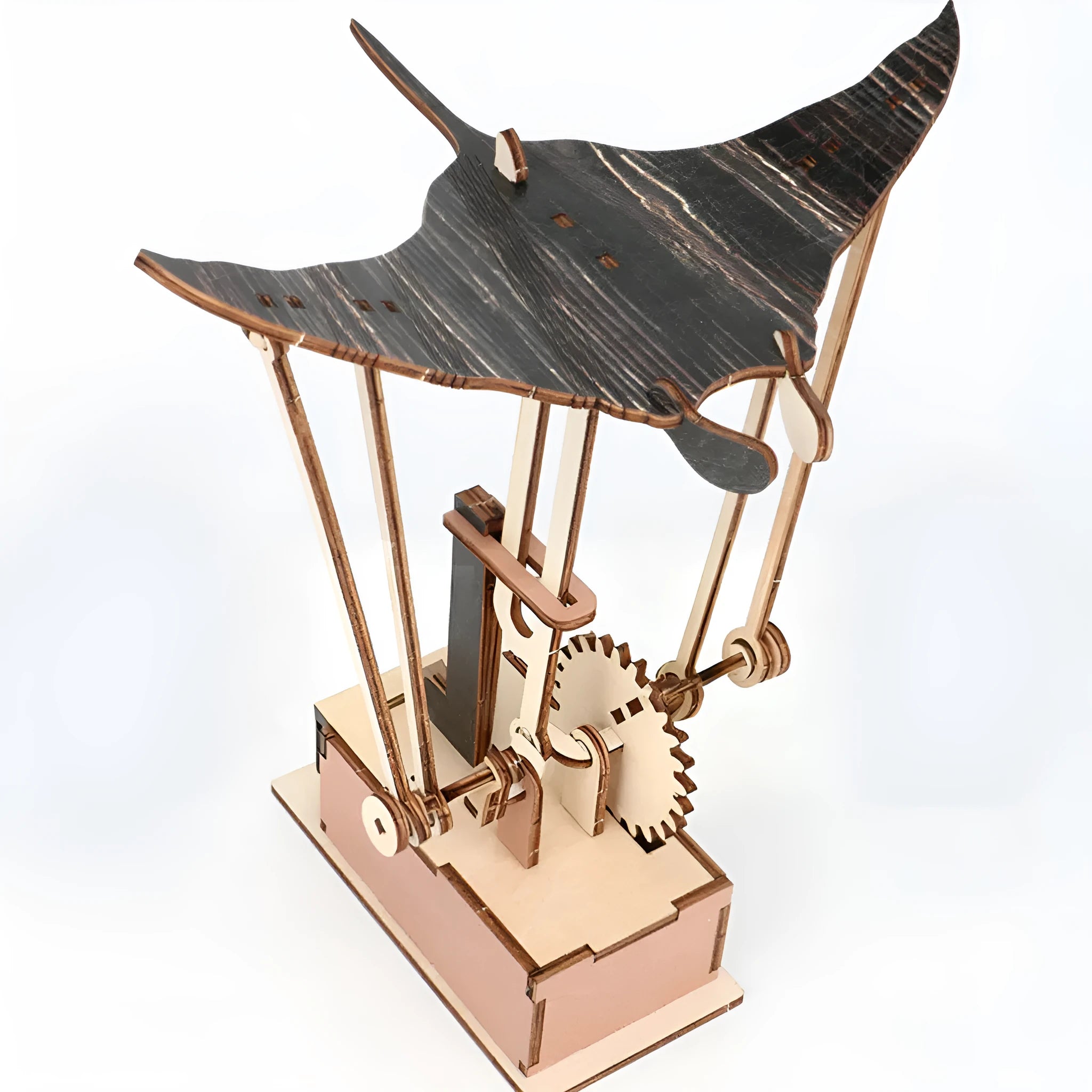 Handmade wooden flying manta ray carving ornament 26 by 20 cm Korean style